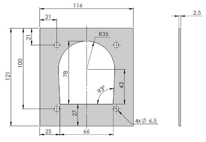 Комплект: ZBF 70-1 Напольный держатель Winterhoff с монтажной пластиной для прицепа