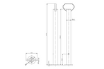 KNOTT KK12581 fiksēts balsts 150 kg piekabei 48 mm 600 mm