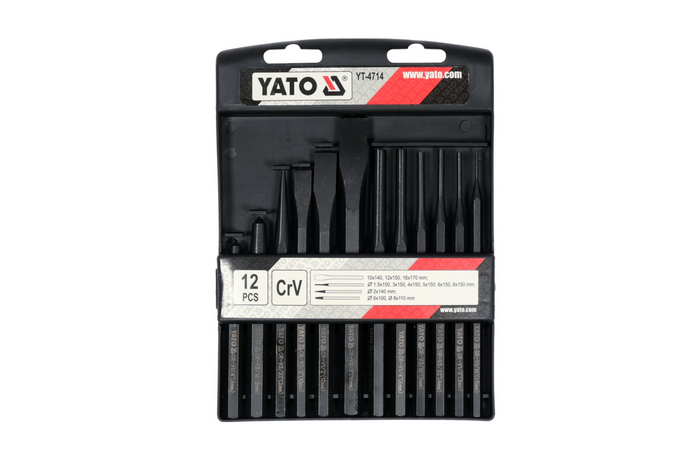 Набор из 12 стамесок и пробойников YATO YT-4714.