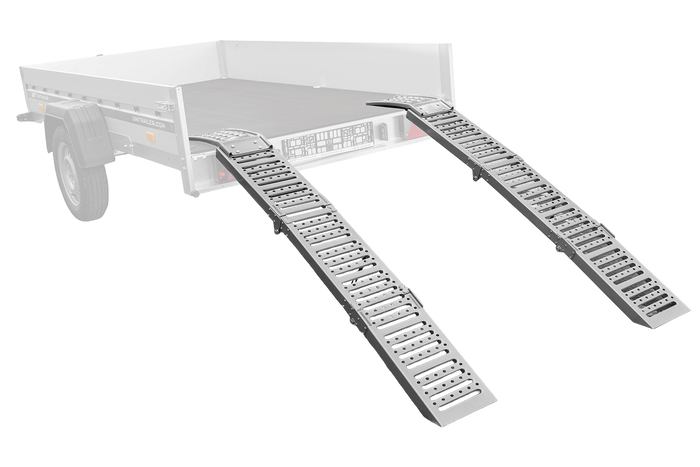 Складные стальные пандусы UNITRAILER ALR005 для заездов на прицепы, 200 см, грузоподъемность 500 кг, комплект из 2 штук.