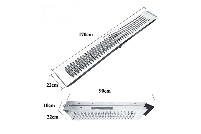 UNITRAILER ALR004 salokāma tērauda rampa piekabei 170 cm 227 kg