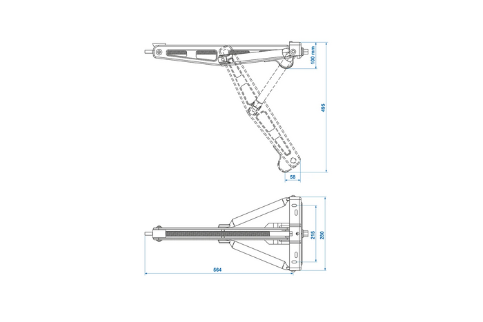 ProPlus 361504 izvelkams stūra atbalsta stabilizators 750 kg piekabei, 495 mm