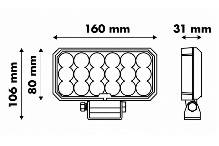 LED darba lampas atstarotājs LAYTZ LY7305 72xLED 7000lm taisnstūrveida