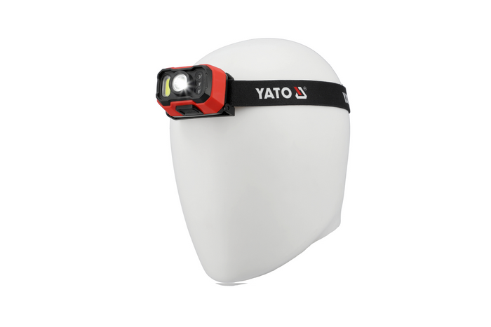 Налобный светодиодный фонарь YATO YT-085942 с датчиком движения, световой поток 1000 лм.