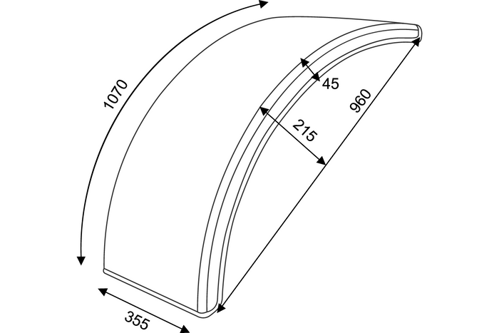 Spārns lauksaimniecības mašīnām 16-24" DOMAR T10120 riteņu arka 960/355mm