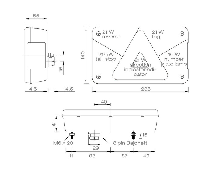 Фонарь задний ASPÖCK Multipoint V, 7 функций, правый